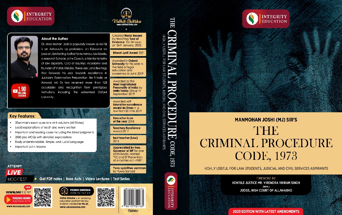 The Code of Criminal Procedure, 1973 book by Man Mohan Joshi for Bare Act