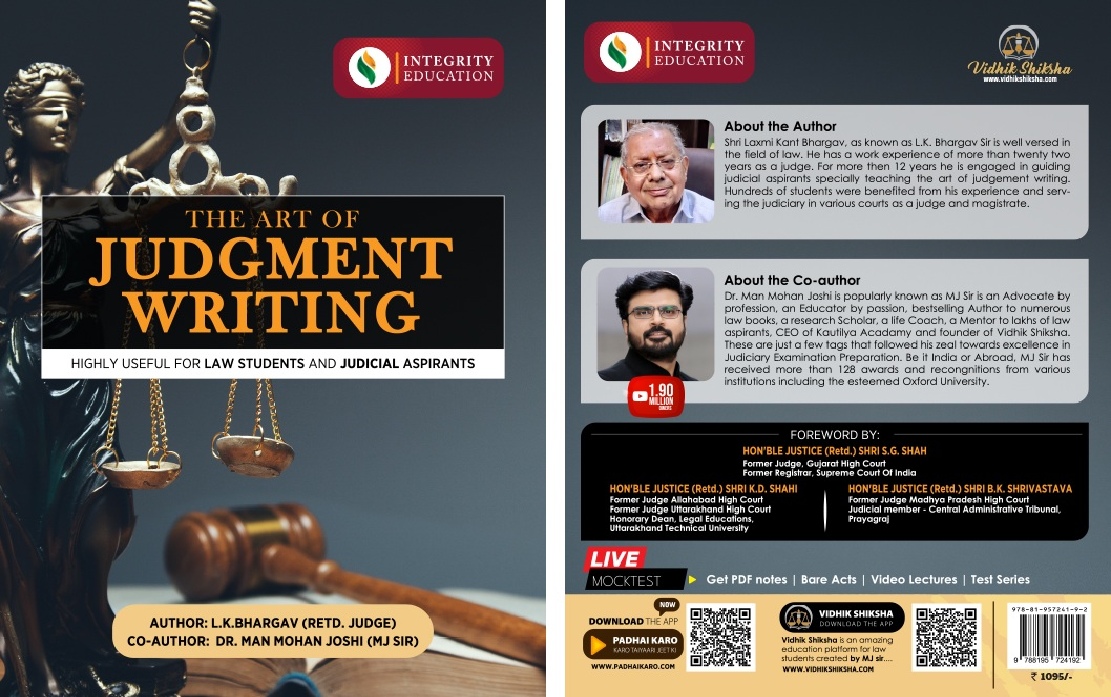 The Art of Judgement Writing	 book by Shri Laxmi Kant Bhargav, Man Mohan Joshi for Bare Act
