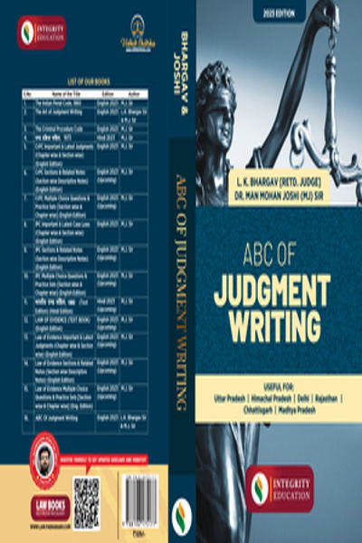 Abc Of Judgment Writing book by L.K.Bhargava & Manmohan Joshi for Bare Act