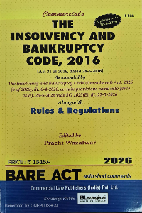 The Insolvency & Bankruptcy Code, 2013, Bare Act (Updated upto 20.08.2026)